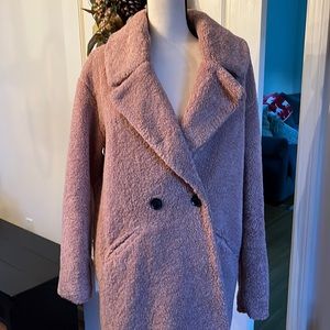 Lucky Brand teddy coat, size medium, dusty rose color